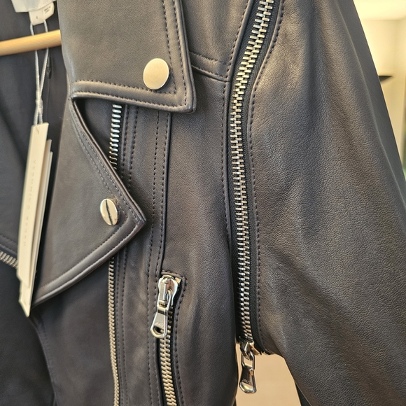 Veronica Beard Navy Leather Jacket - Picture 10 of 13